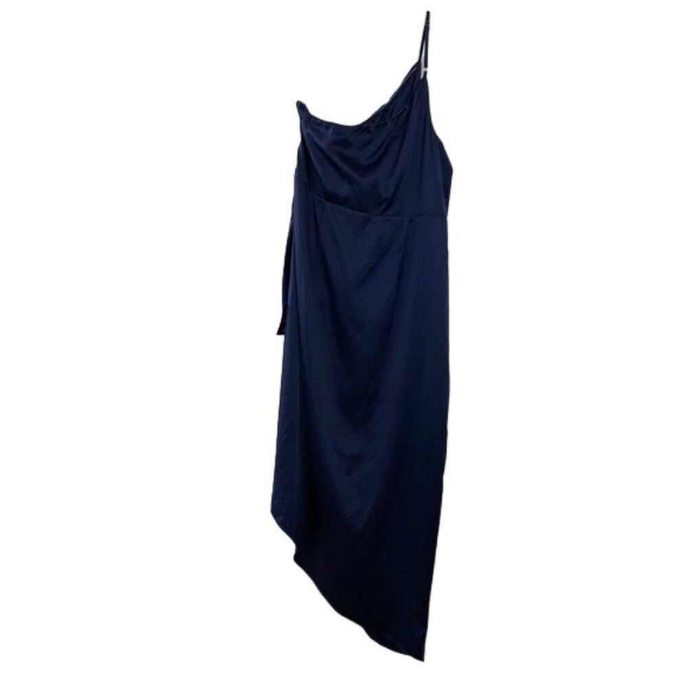 Lulu's Blue Cocktail Dress Womens Size XL Law of Attraction One-Shoulder NWT - Picture 4 of 14
